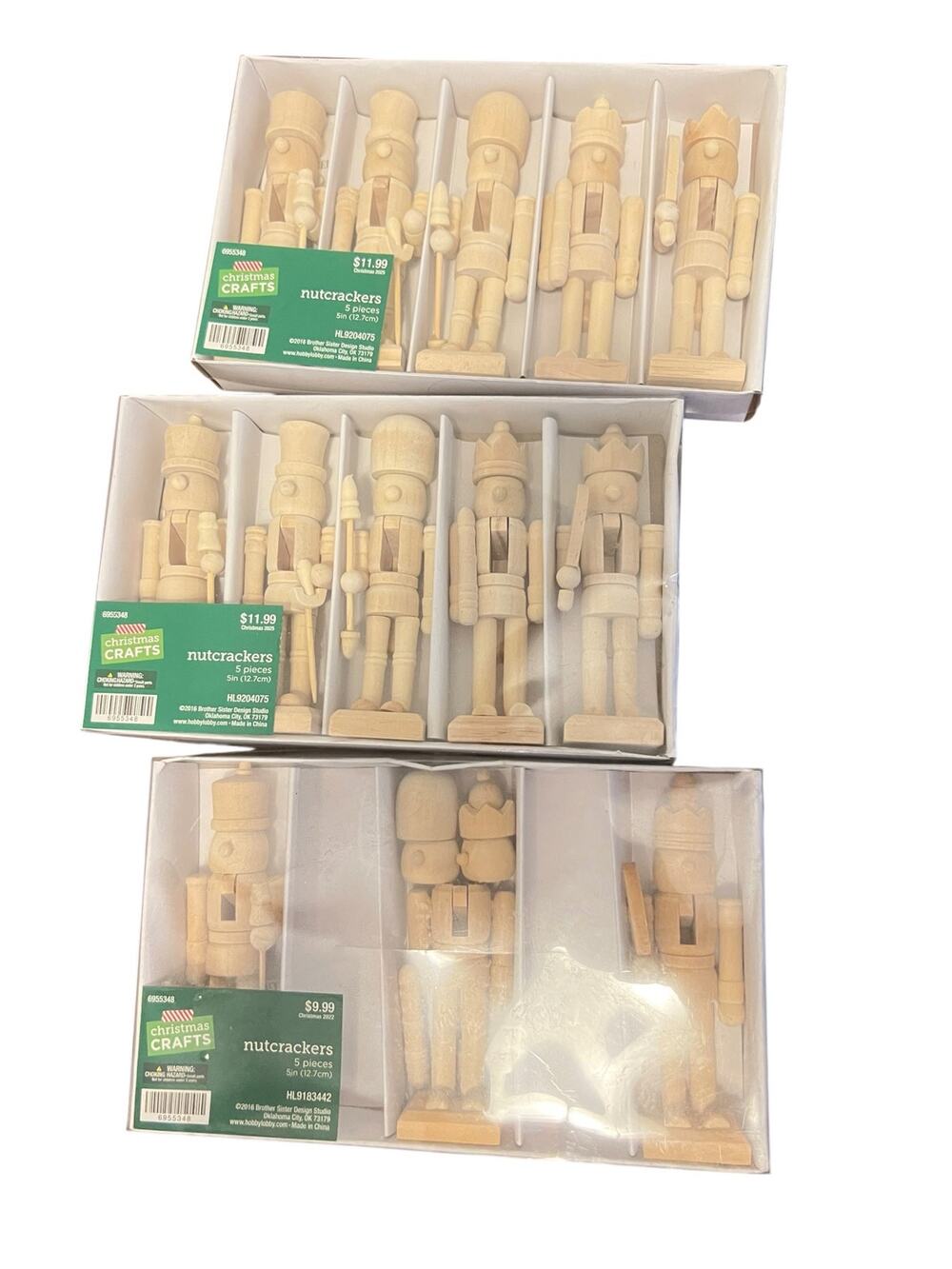 5" Miniature Unfinished Wooden Nutcrackers